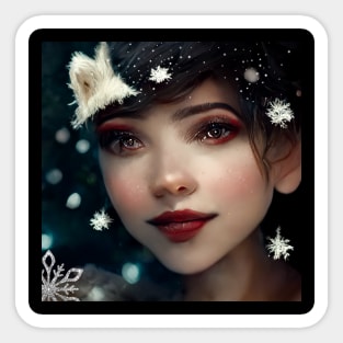 Charming Christmas Angel Face Sticker